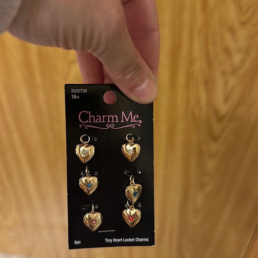 Charm Me Tiny Heart Locket Rhinestone Charms